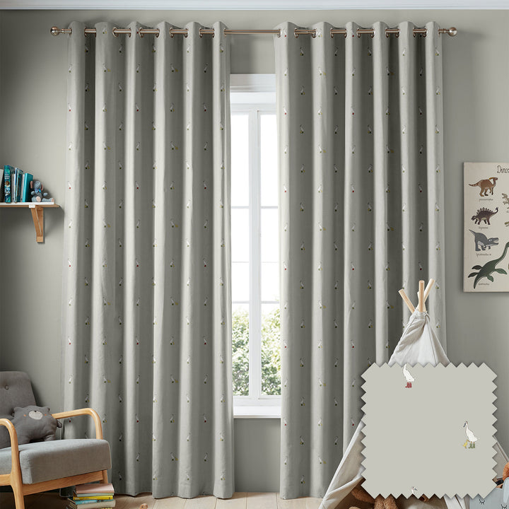 Runner Duck Grey Made to Measure Curtains by Sophie Allport