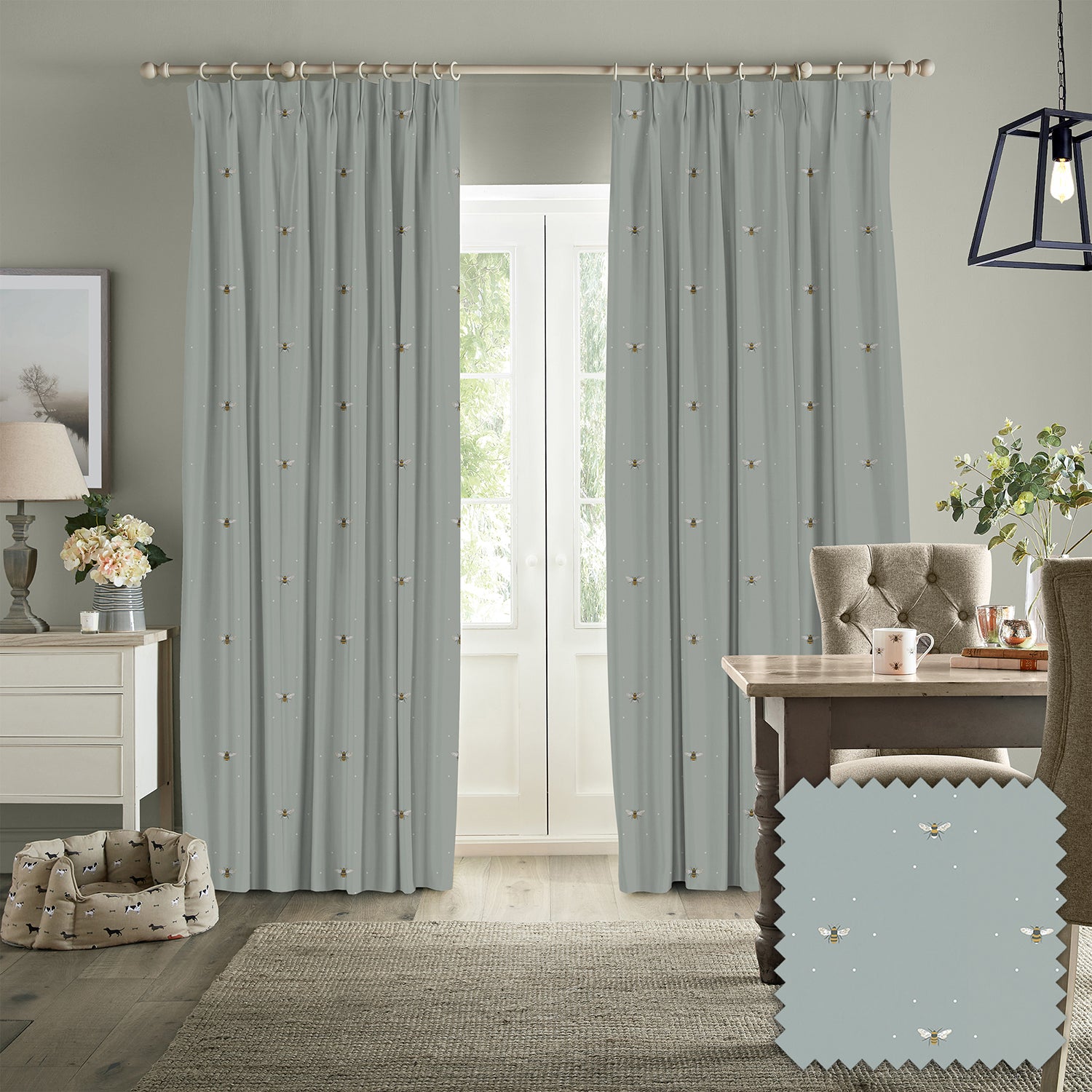 Bees Sky Made to Measure Curtains