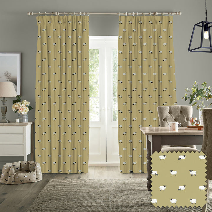 Sheep Ochre Made to Measure Curtains