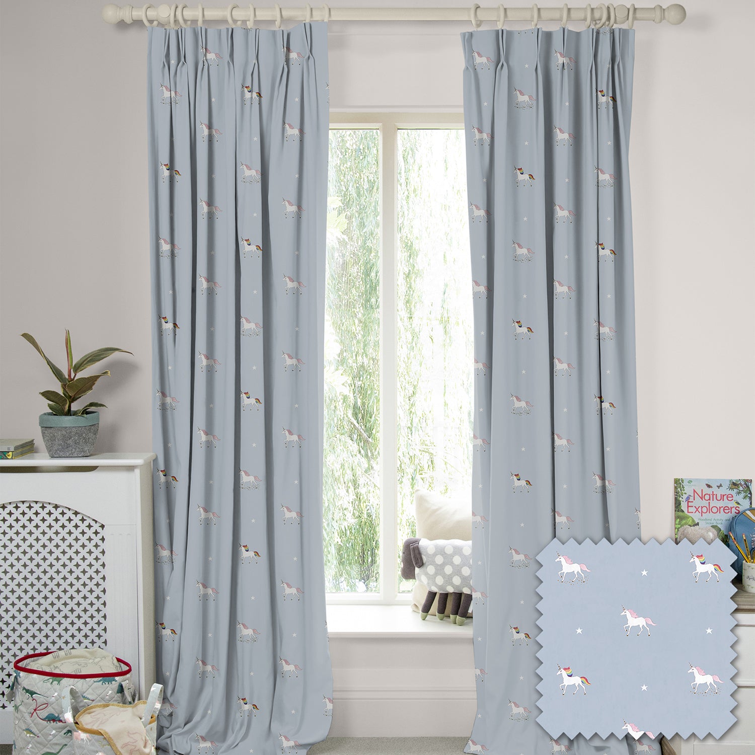 Unicorn Pale Duck Egg Made to Measure Curtains