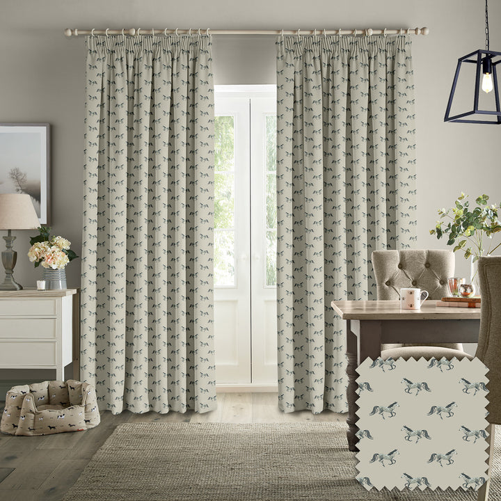 Horse Grey Made to Measure Curtains by Sophie Allport