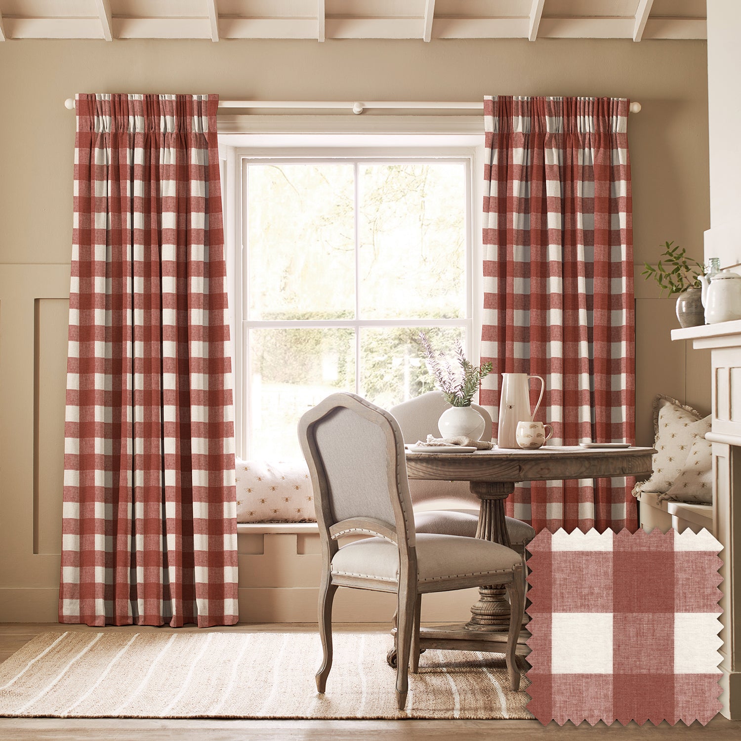 Rustic Red Gingham Made to Measure Curtains