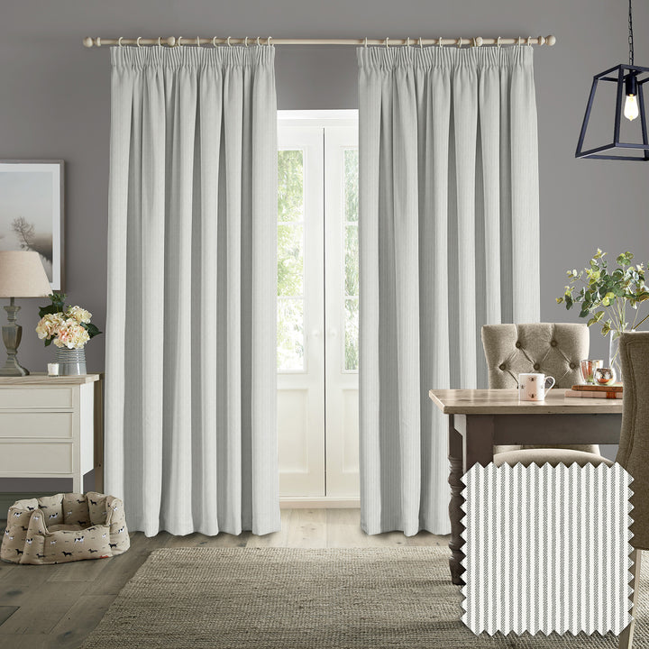 Stamford Stripe Grey Made to Measure Curtains by Sophie Allport