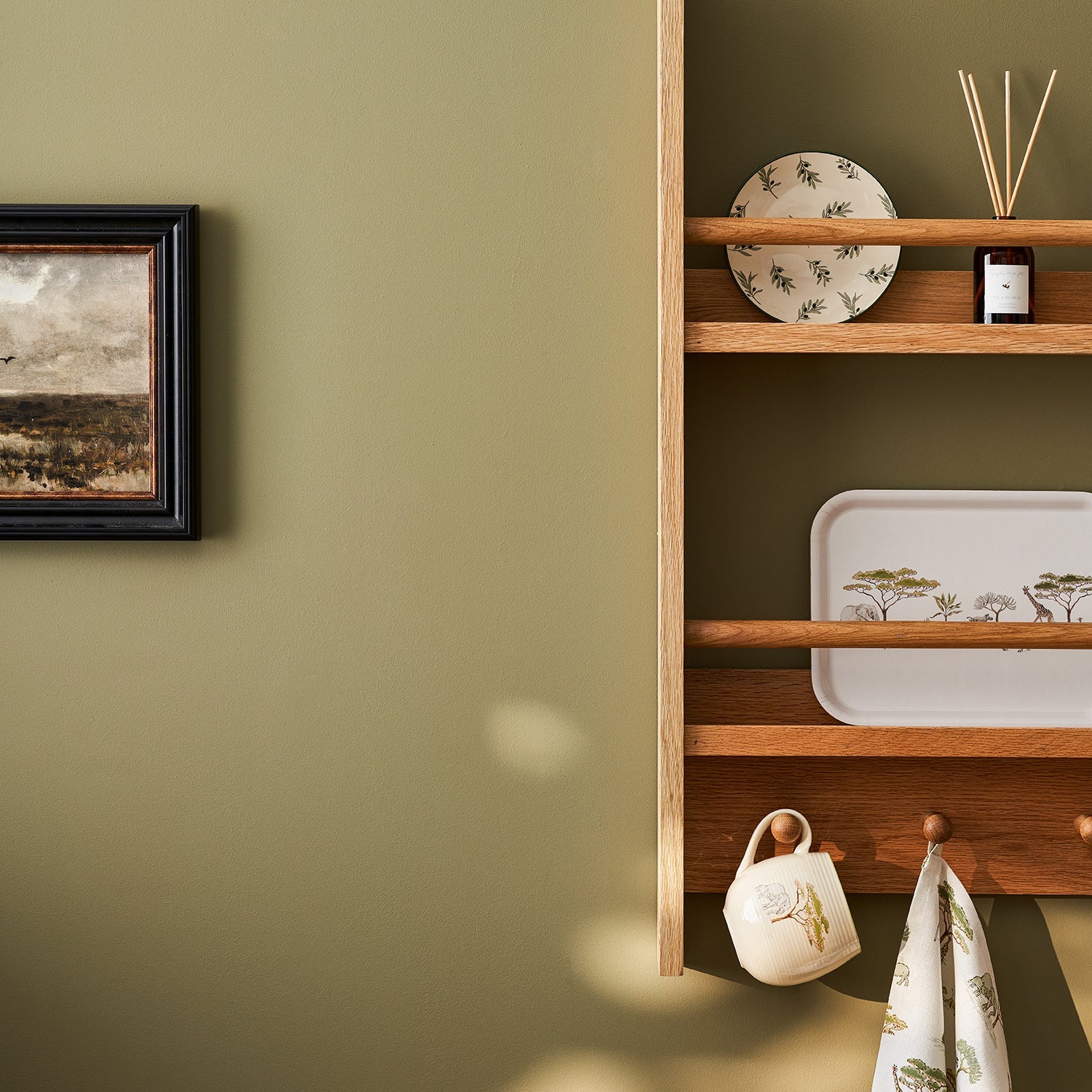 Warm olive green paint by Sophie Allport