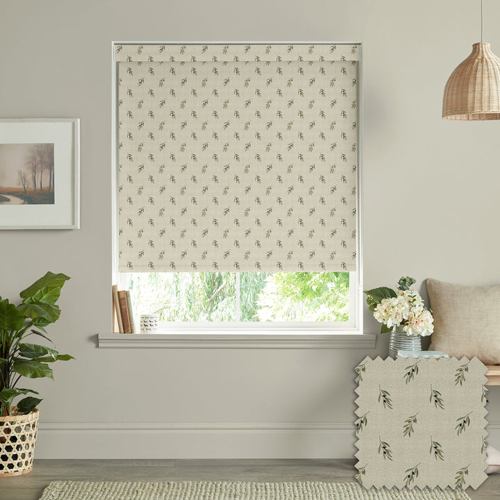 Olive Linen Made to Measure Roller Blind by Sophie Allport