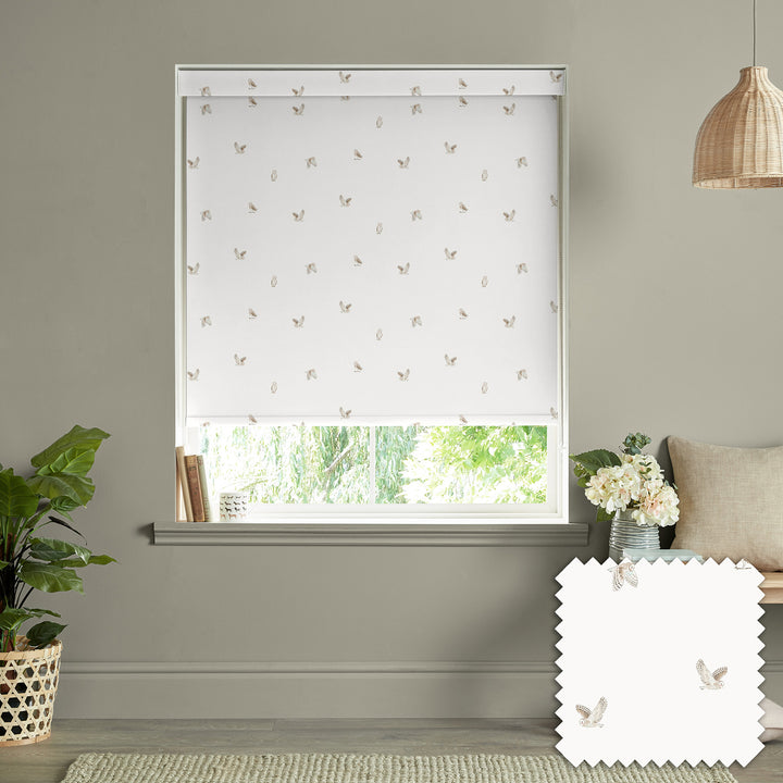 Owls Off White Made to Measure Roller Blind by Sophie Allport