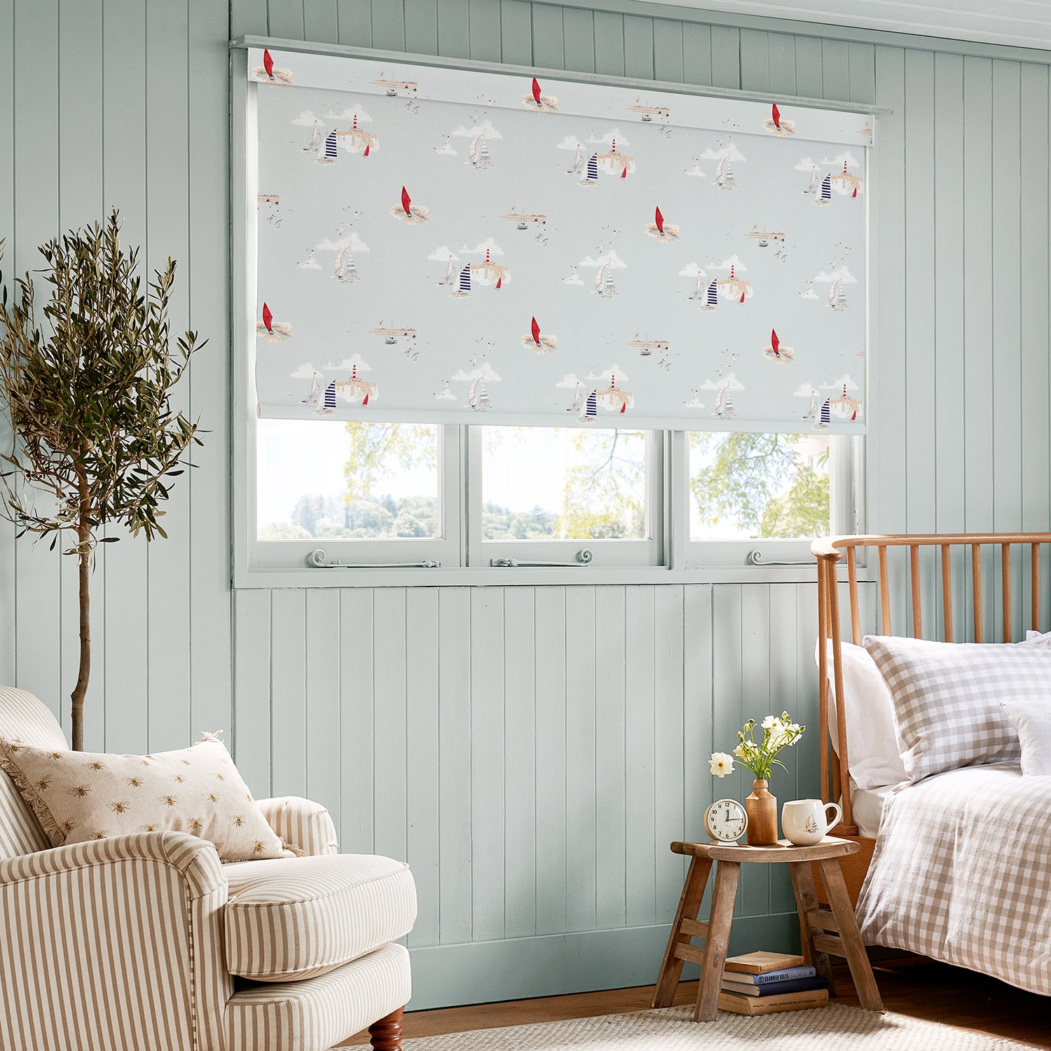 Coastal Boats Blue Made to Measure Roller Blind