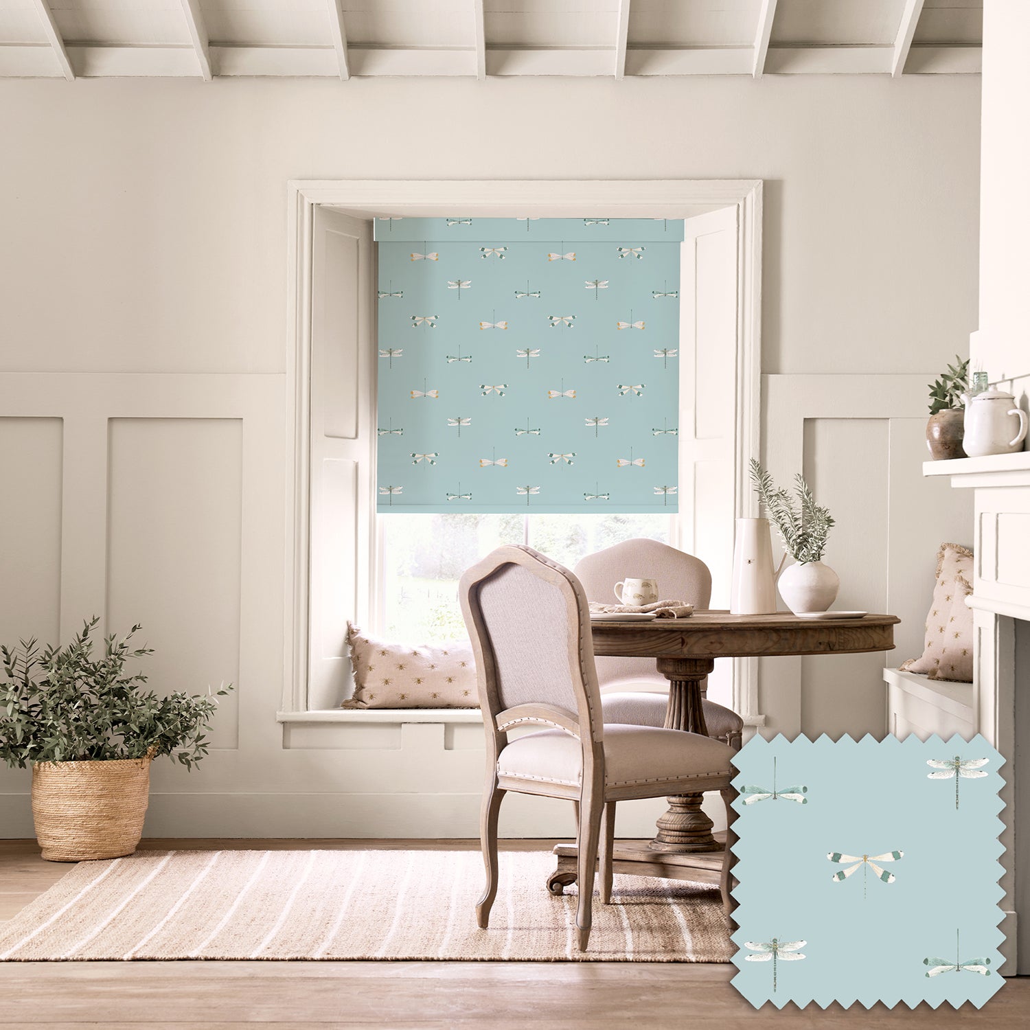 Watercolour Dragonfly Blue Made to Measure Roller Blind