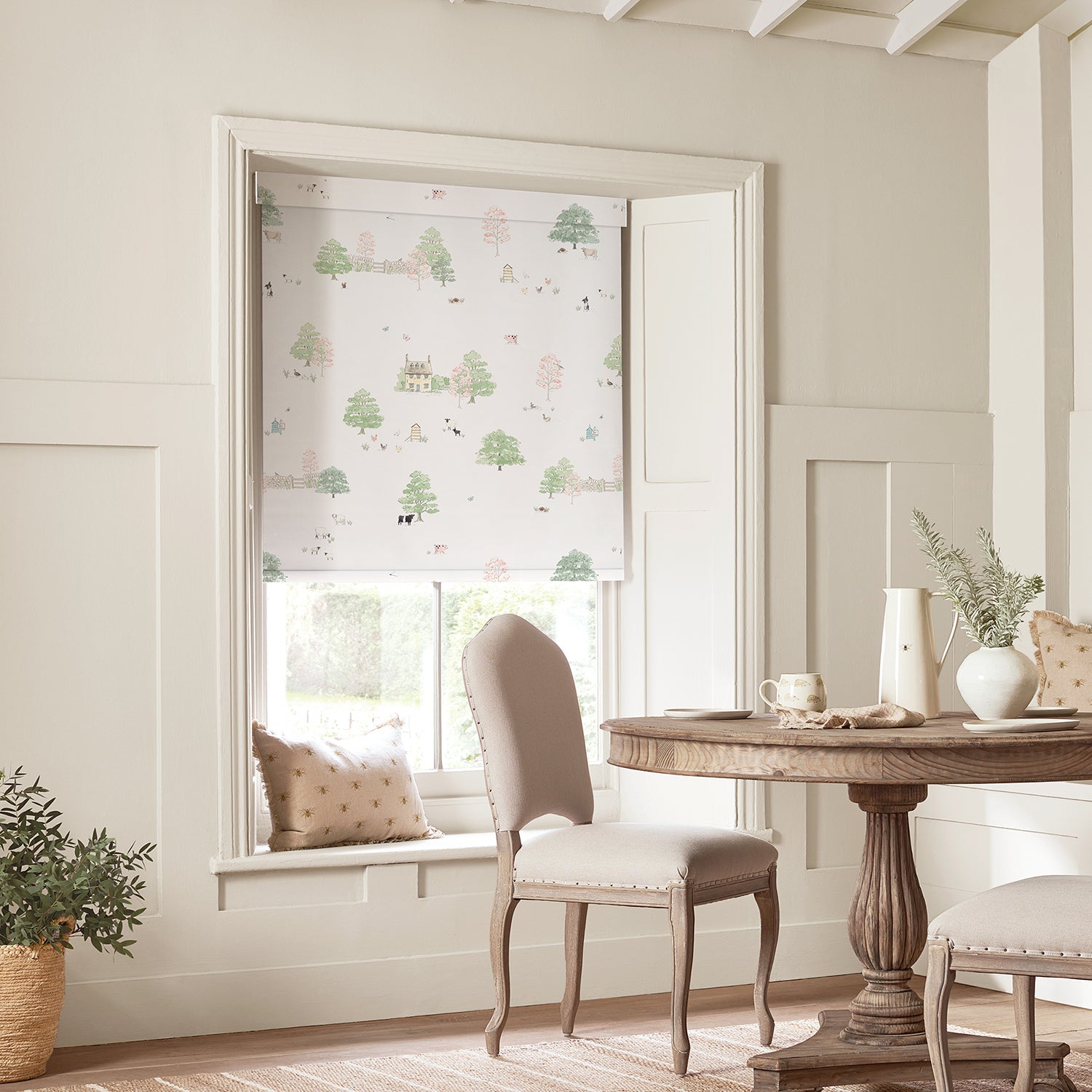 Spring Cottage White Made to Measure Roller Blind