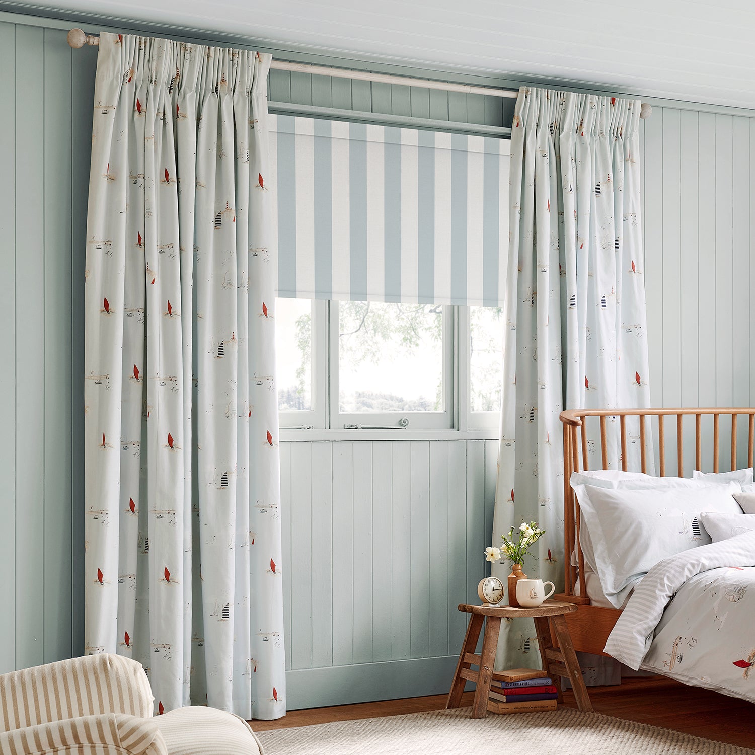 Witham Blue Stripe Made to Measure Roller Blind