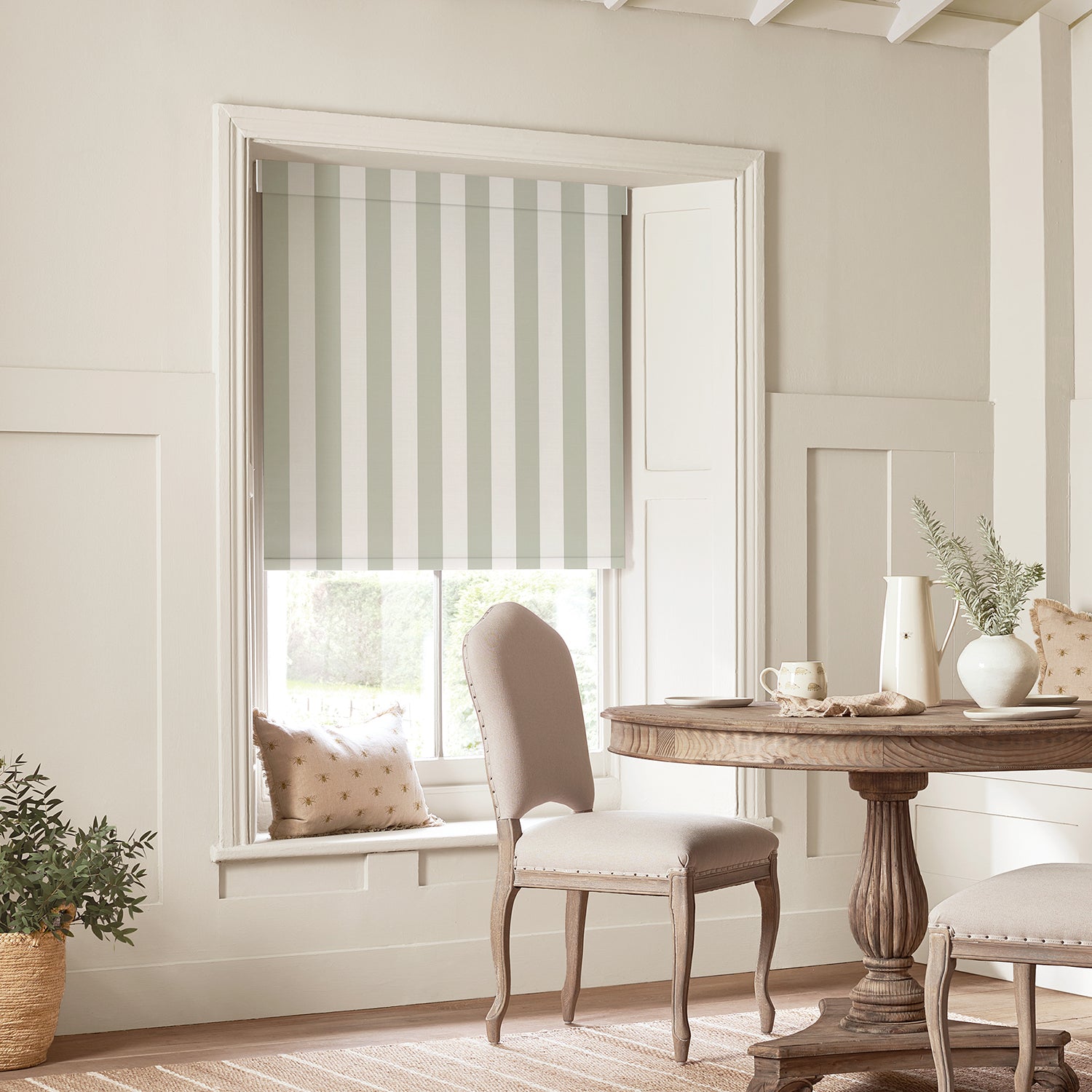 Witham Sage Stripe Made to Measure Roller Blind