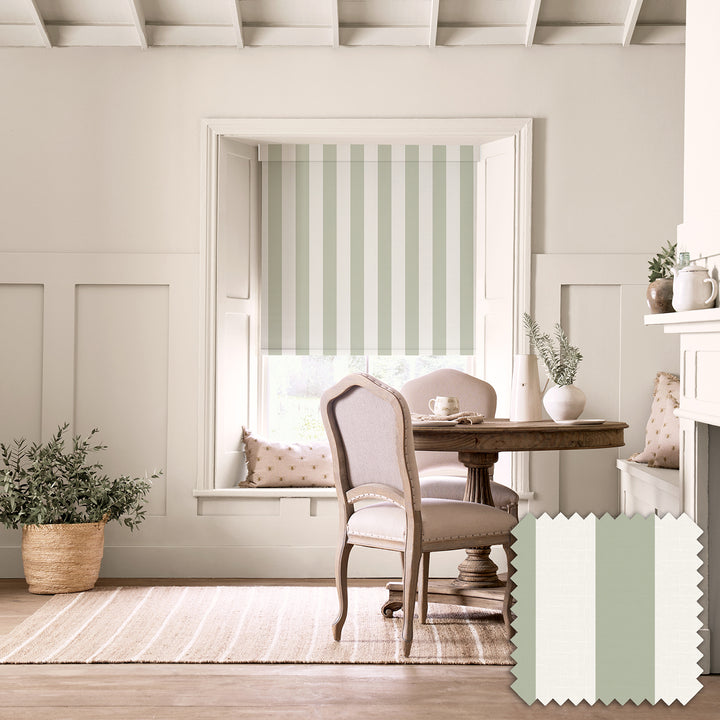 Witham Sage Stripe Made to Measure Roller Blind