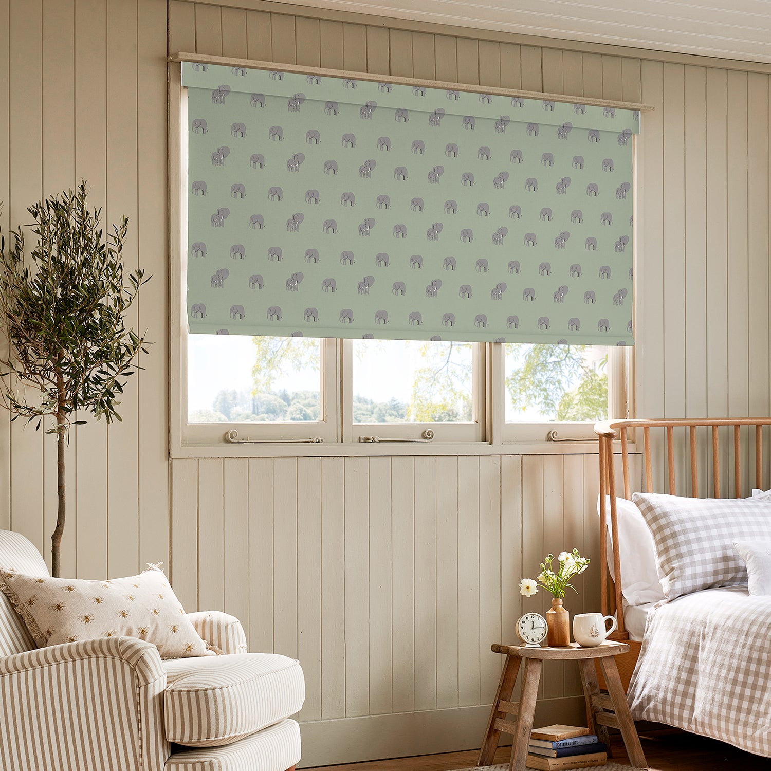 Elephant Sage Green Made to Measure Roller Blind