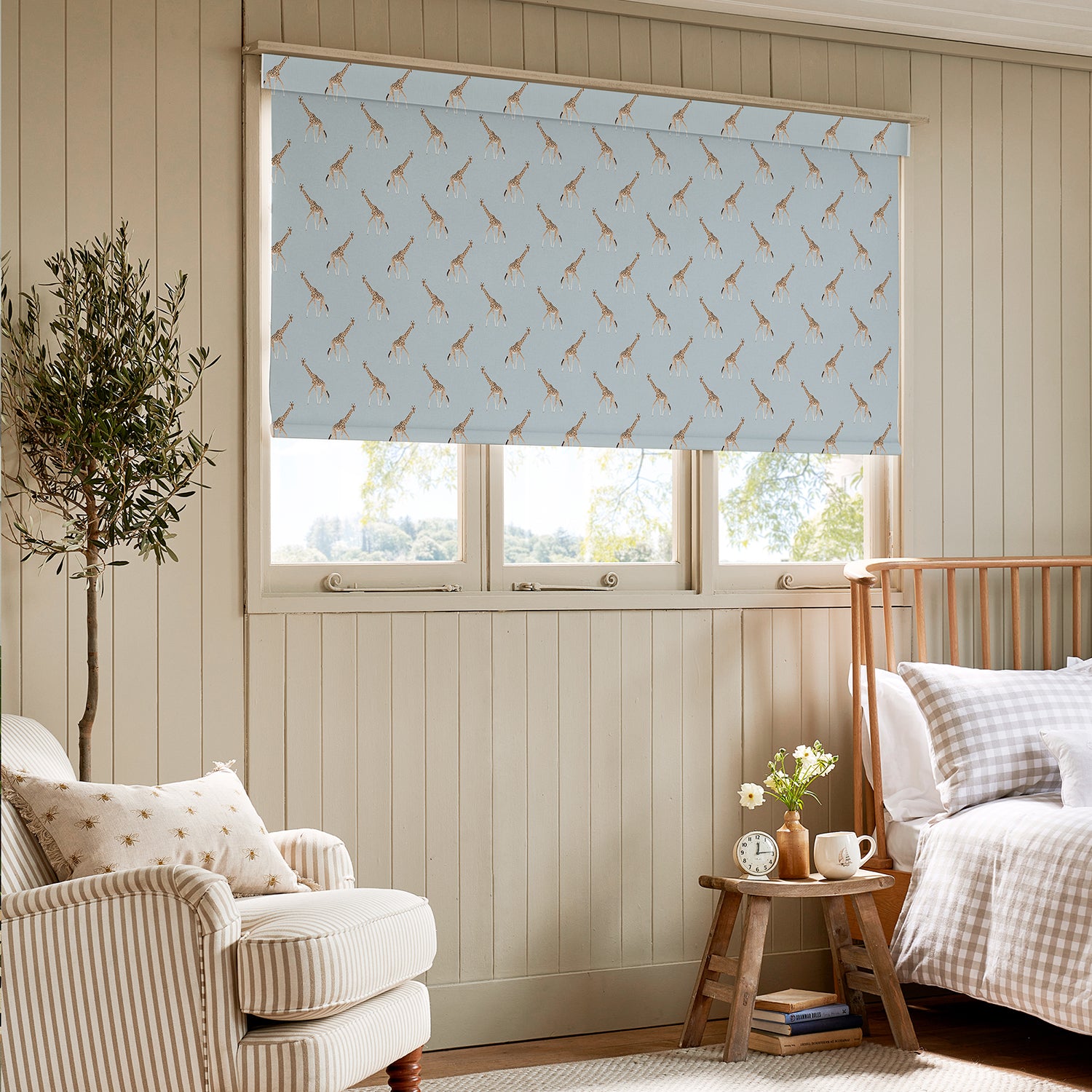 Giraffe Duck Egg Made to Measure Roller Blind