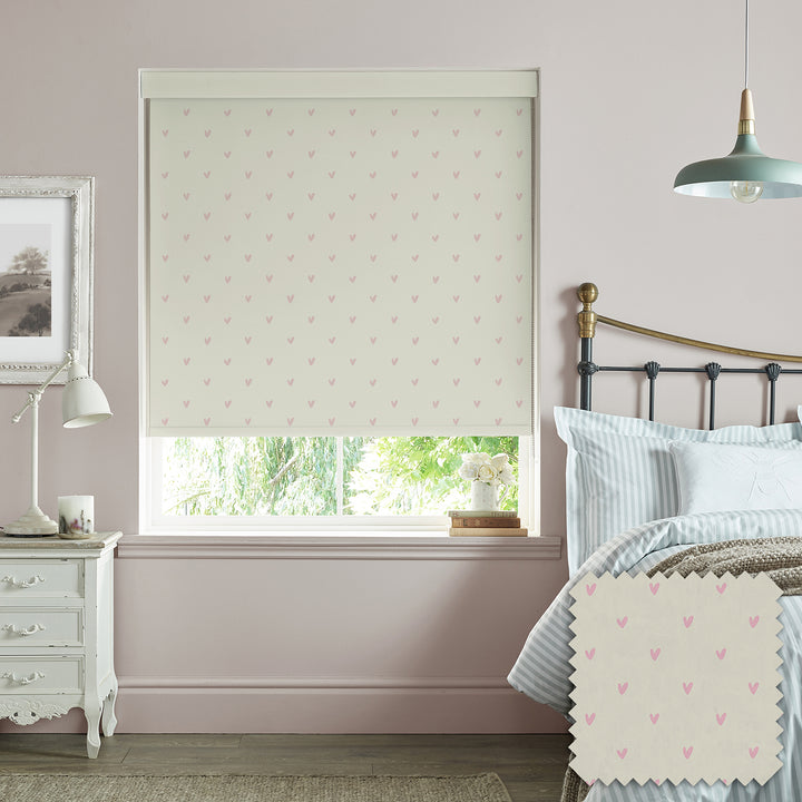 Hearts Blush Made to Measure Roller Blind
