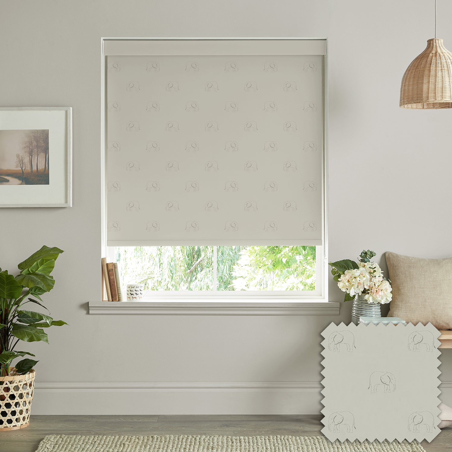 Elephant Natural Made to Measure Roller Blind