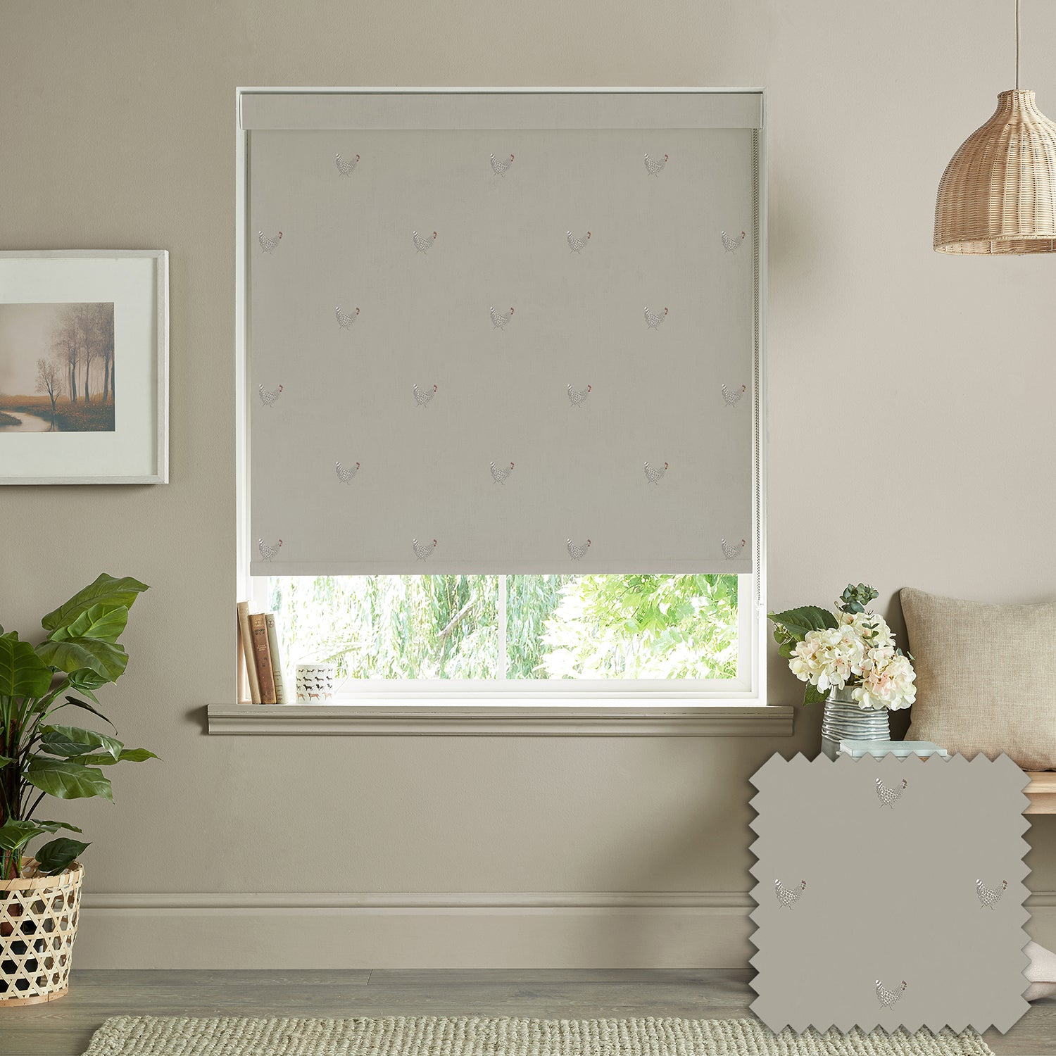 Chicken Natural Made to Measure Roller Blind