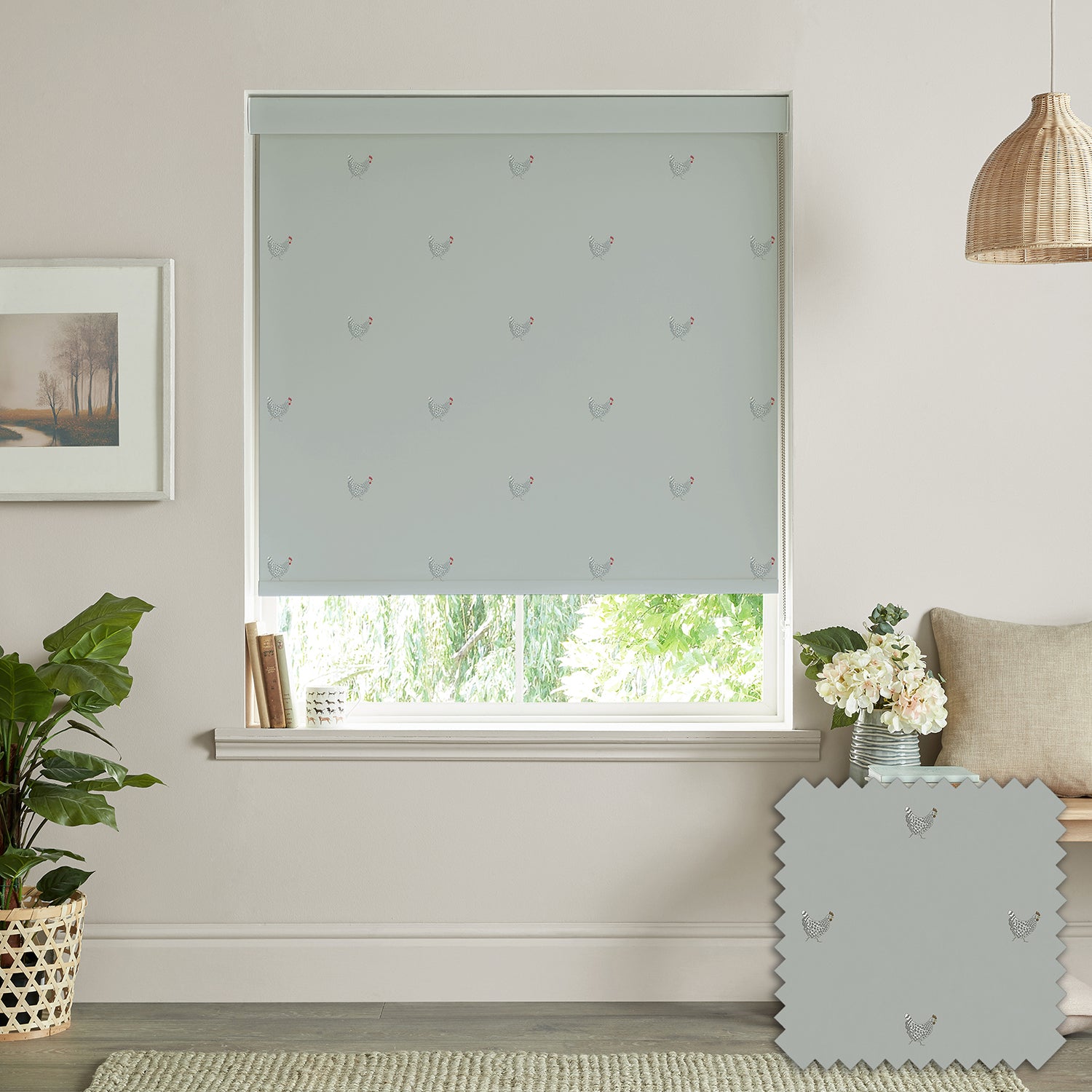 Chicken Sage Grey Made to Measure Roller Blind