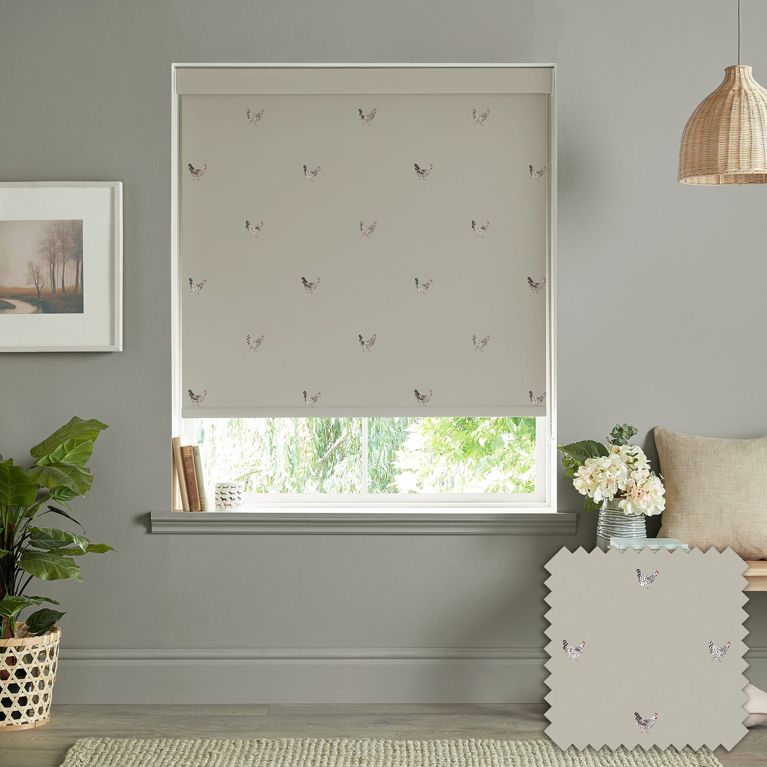 Chicken Soft Linen Made to Measure Roller Blind