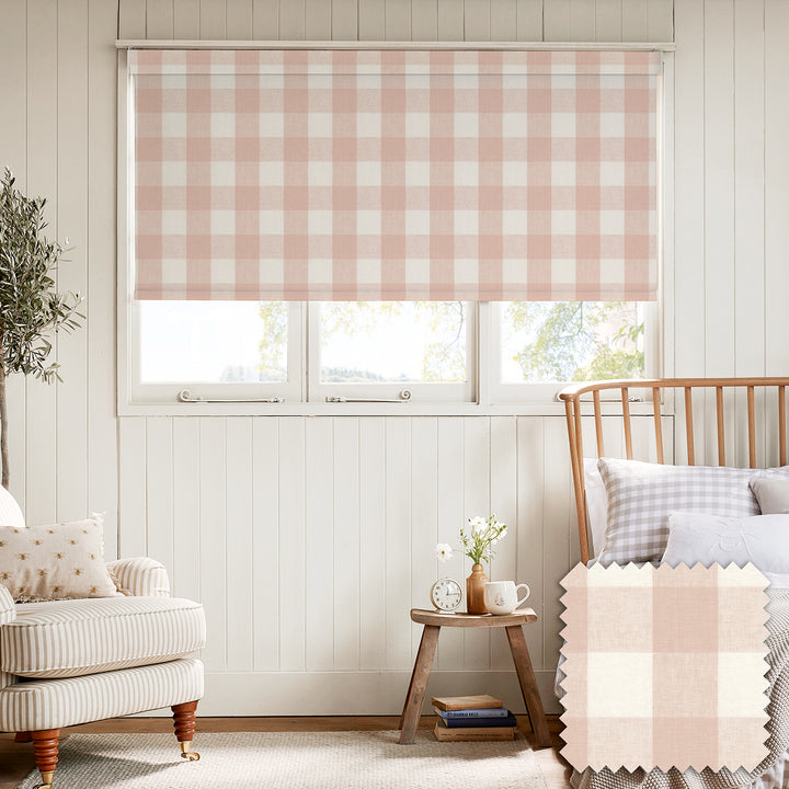 Pink Gingham Made to Measure Roller Blind
