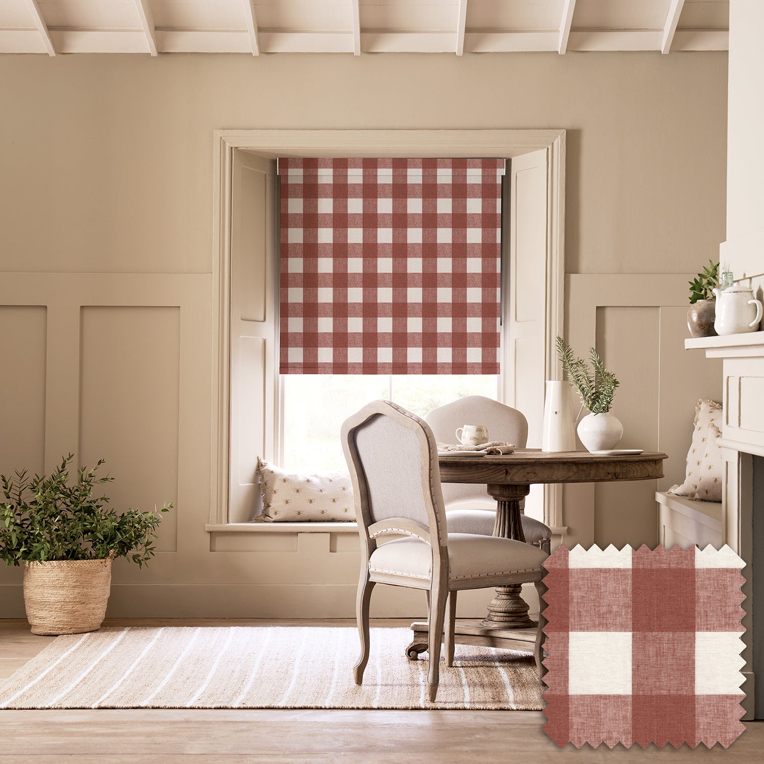 Rustic Red Gingham Made to Measure Roller Blind