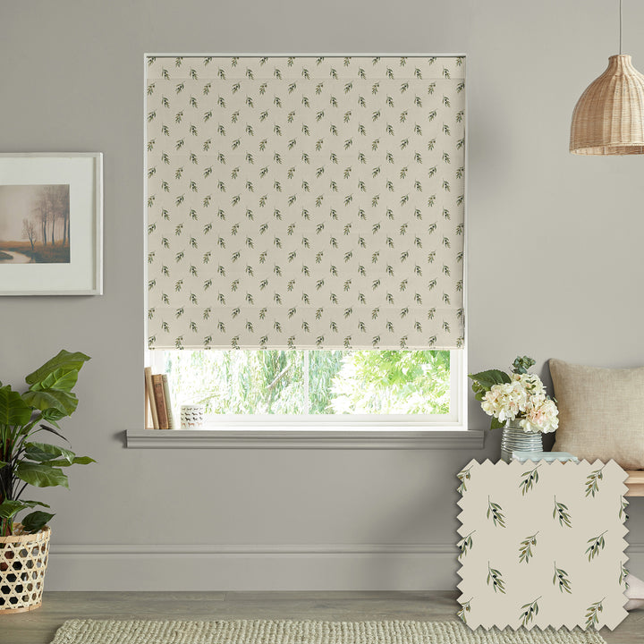 Olive Neutral Made to Measure Roman Blind by Sophie Allport