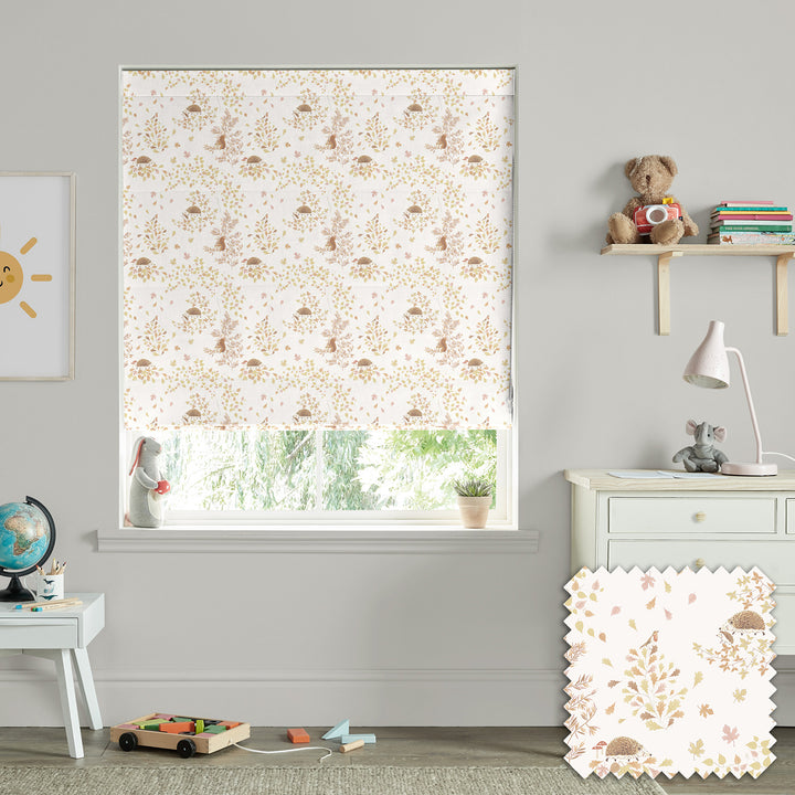 Woodland Friends Off White Made to Measure Roman Blind by Sophie Allport