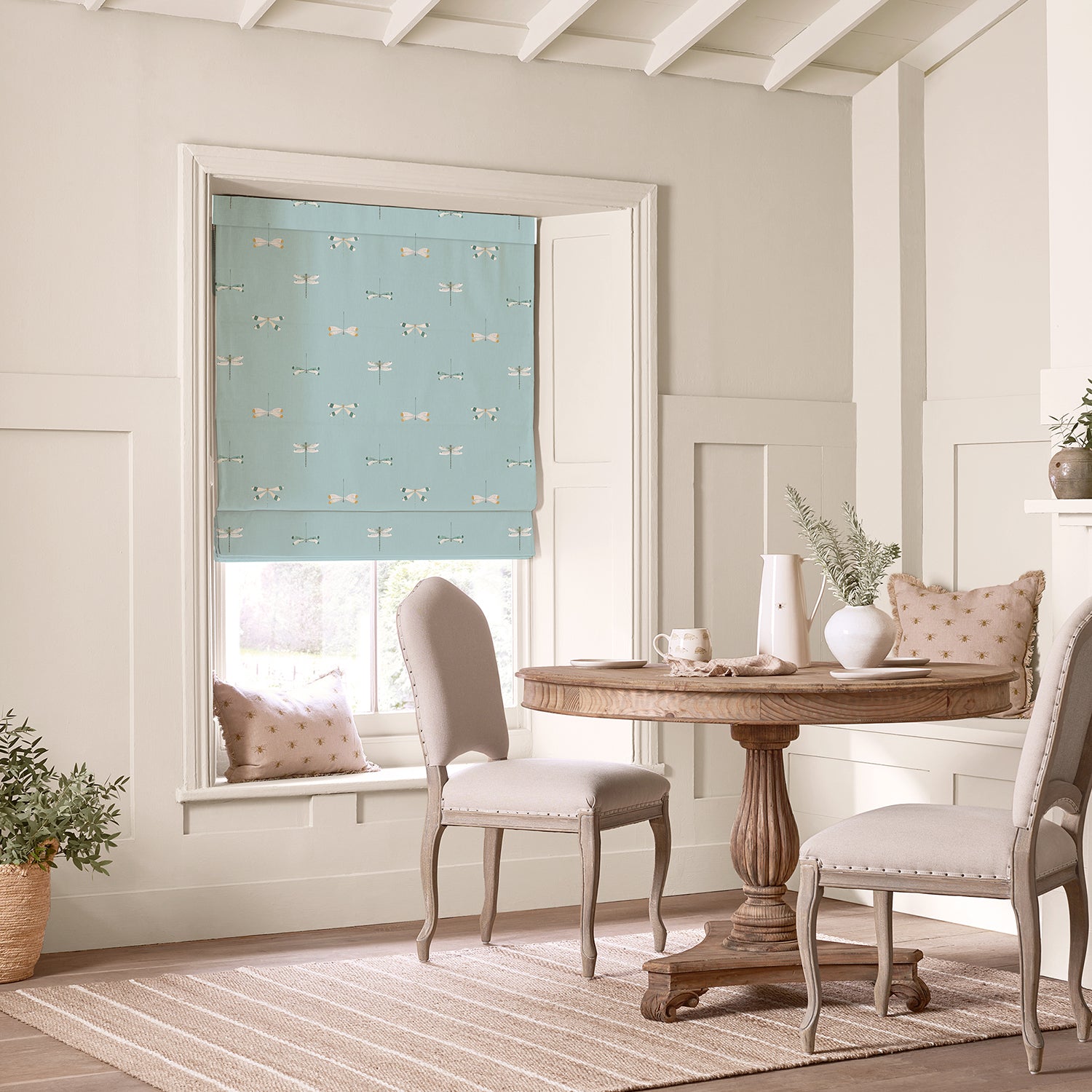 Watercolour Dragonfly Blue Made to Measure Roman Blind