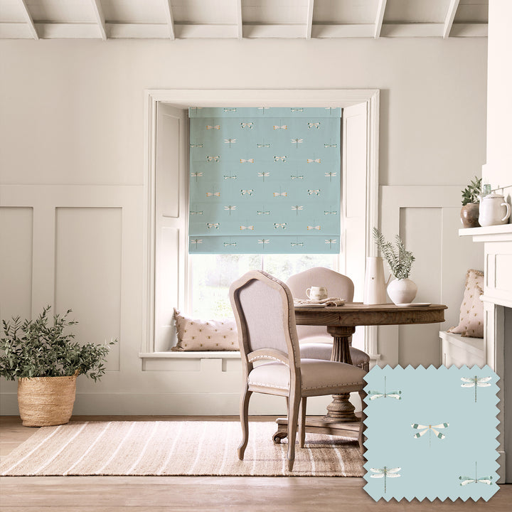 Watercolour Dragonfly Blue Made to Measure Roman Blind
