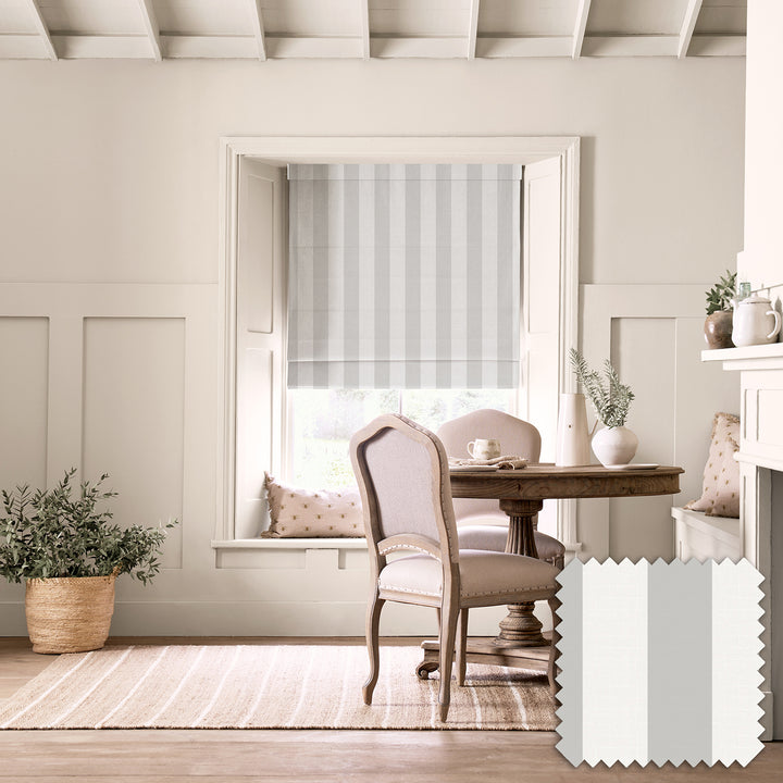 Witham Grey Stripe Made to Measure Roman Blind