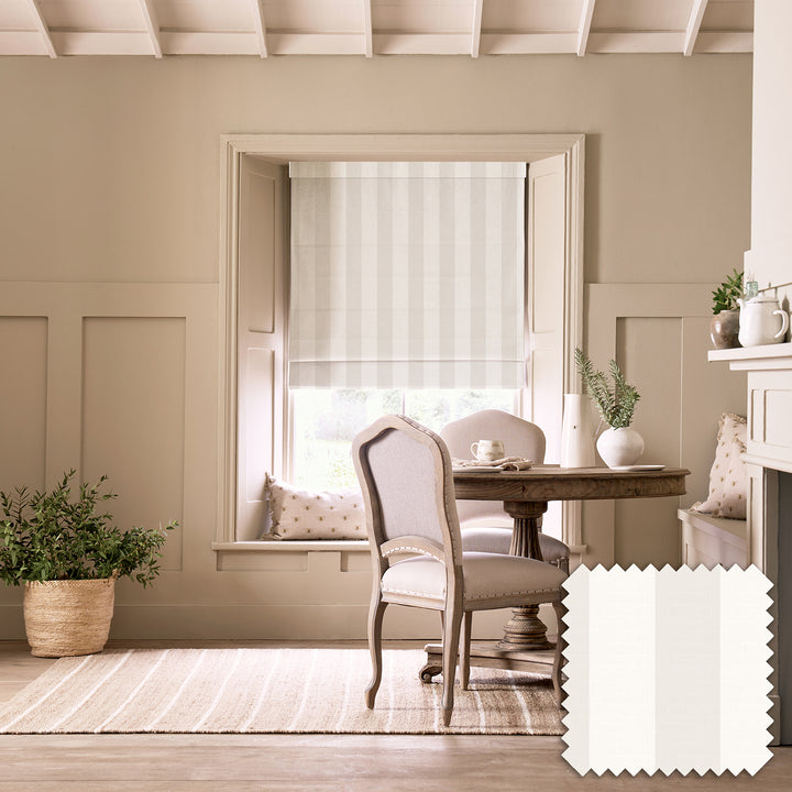Witham Off White Stripe Made to Measure Roman Blind