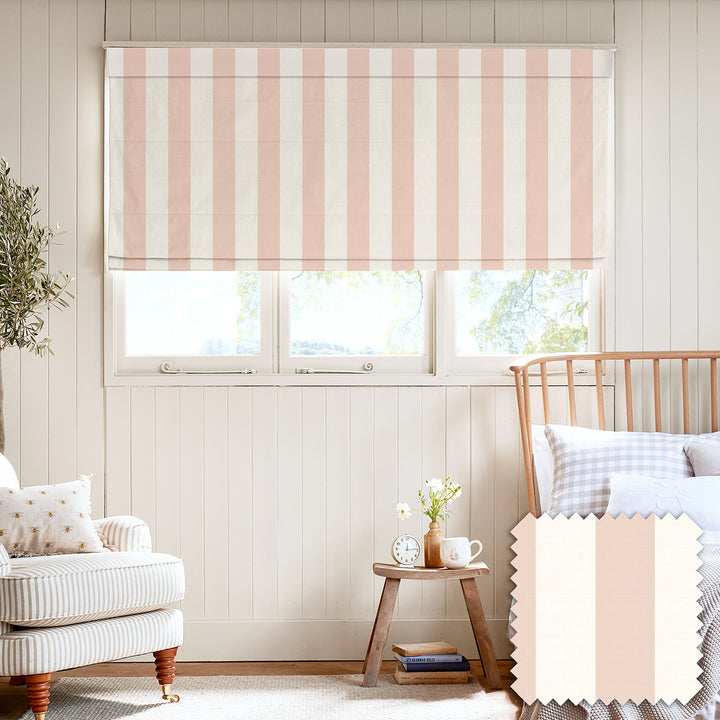 Witham Pink Stripe Made to Measure Roman Blind