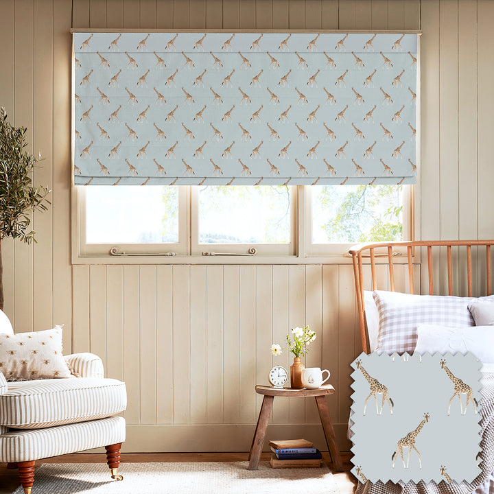 Giraffe Duck Egg Made to Measure Roman Blind