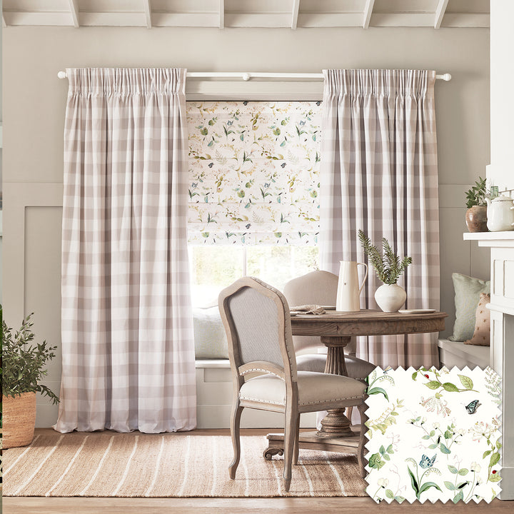 Wild Floral White Made to Measure Roman Blind