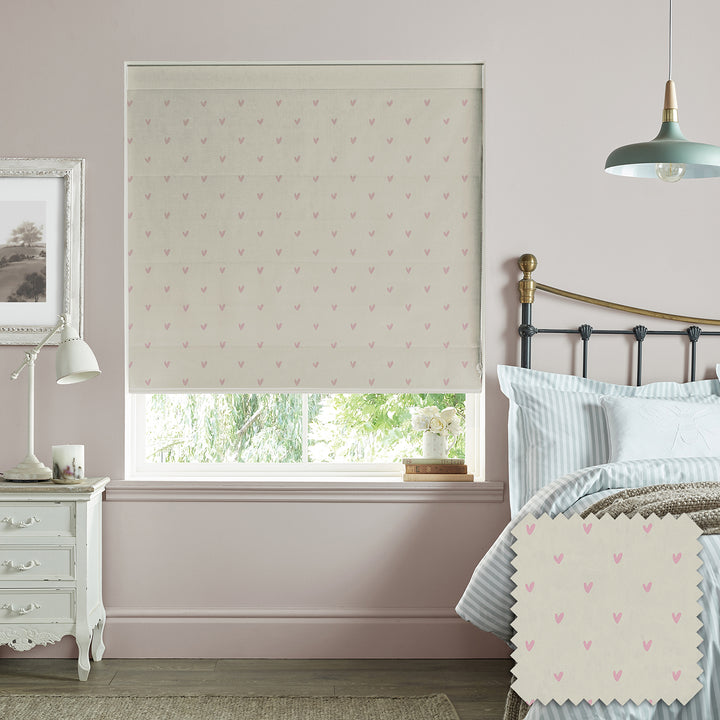 Hearts Blush Made to Measure Roman Blind