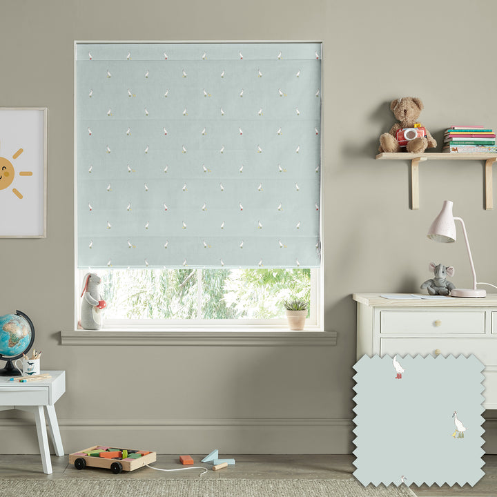 Runner Duck Blue Made to Measure Roman Blind by Sophie Allport
