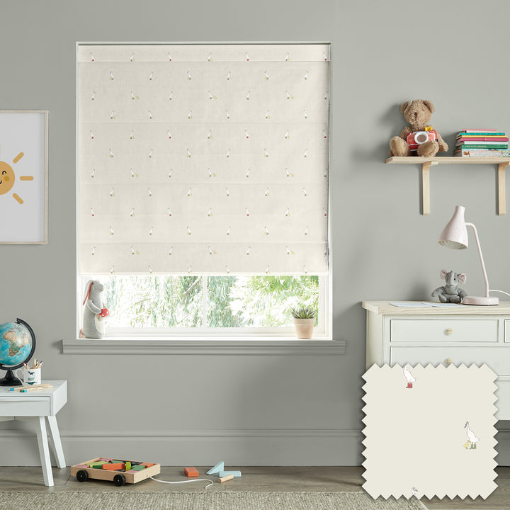 Runner Duck Neutral Made to Measure Roman Blind by Sophie Allport