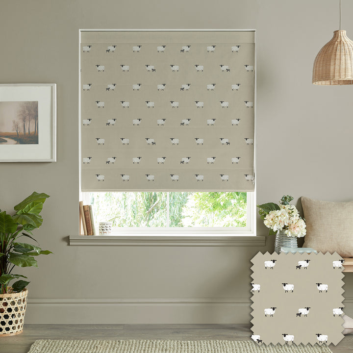 Sheep Sand Made to Measure Roman Blind