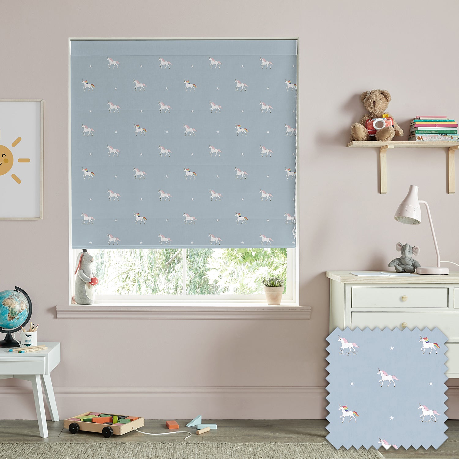 Unicorn Pale Duck Egg Made to Measure Roman Blind