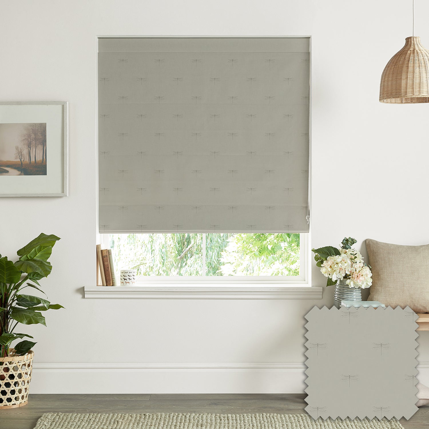 Dragonfly Natural Made to Measure Roman Blind