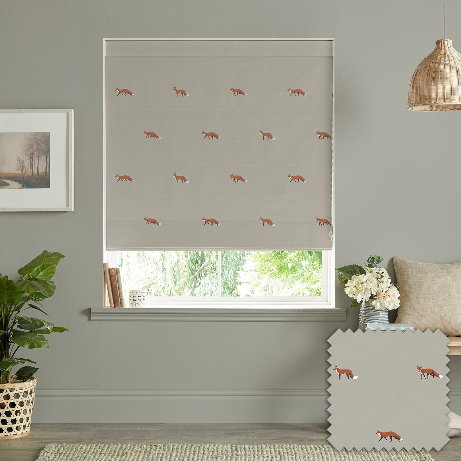 Foxes Soft Linen Made to Measure Roman Blind