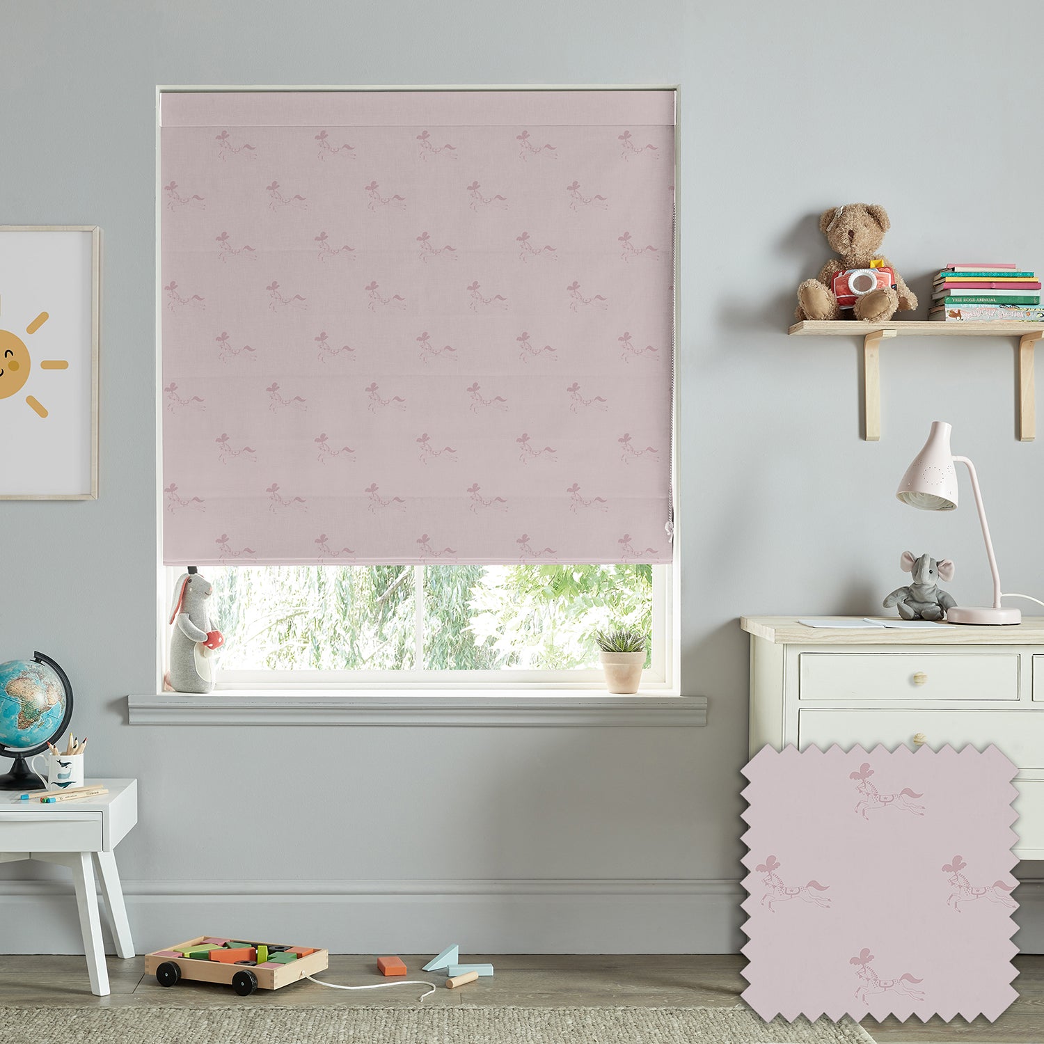 Fairground Ponies Blush Made to Measure Roman Blind