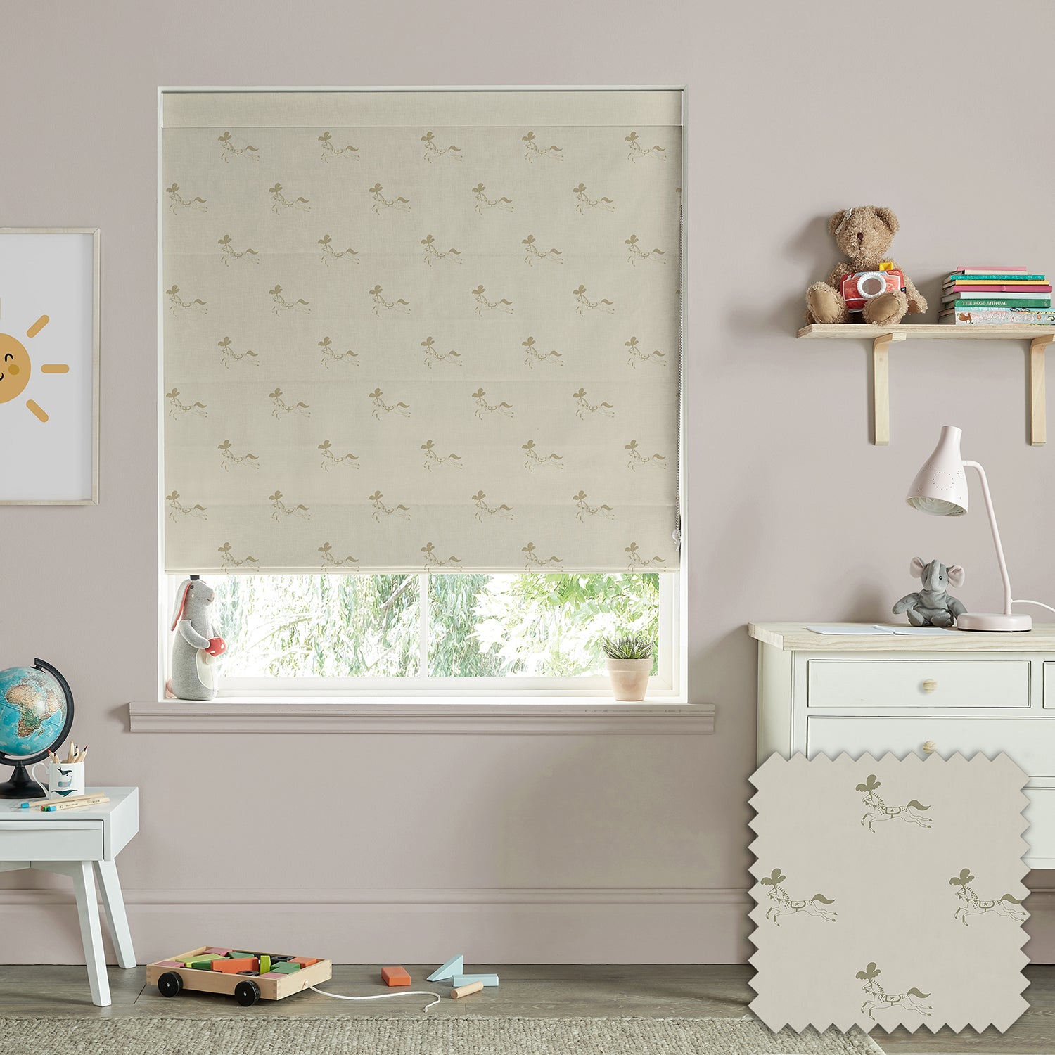 Fairground Ponies Gold Made to Measure Roman Blind