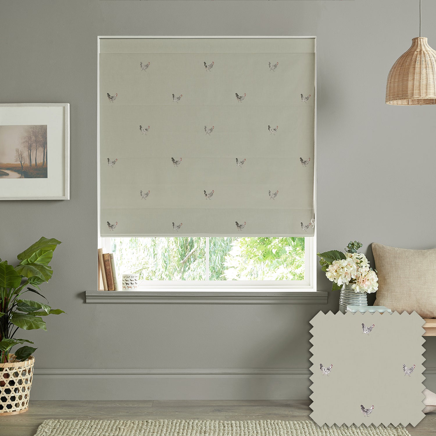Chicken Soft Linen Made to Measure Roman Blind