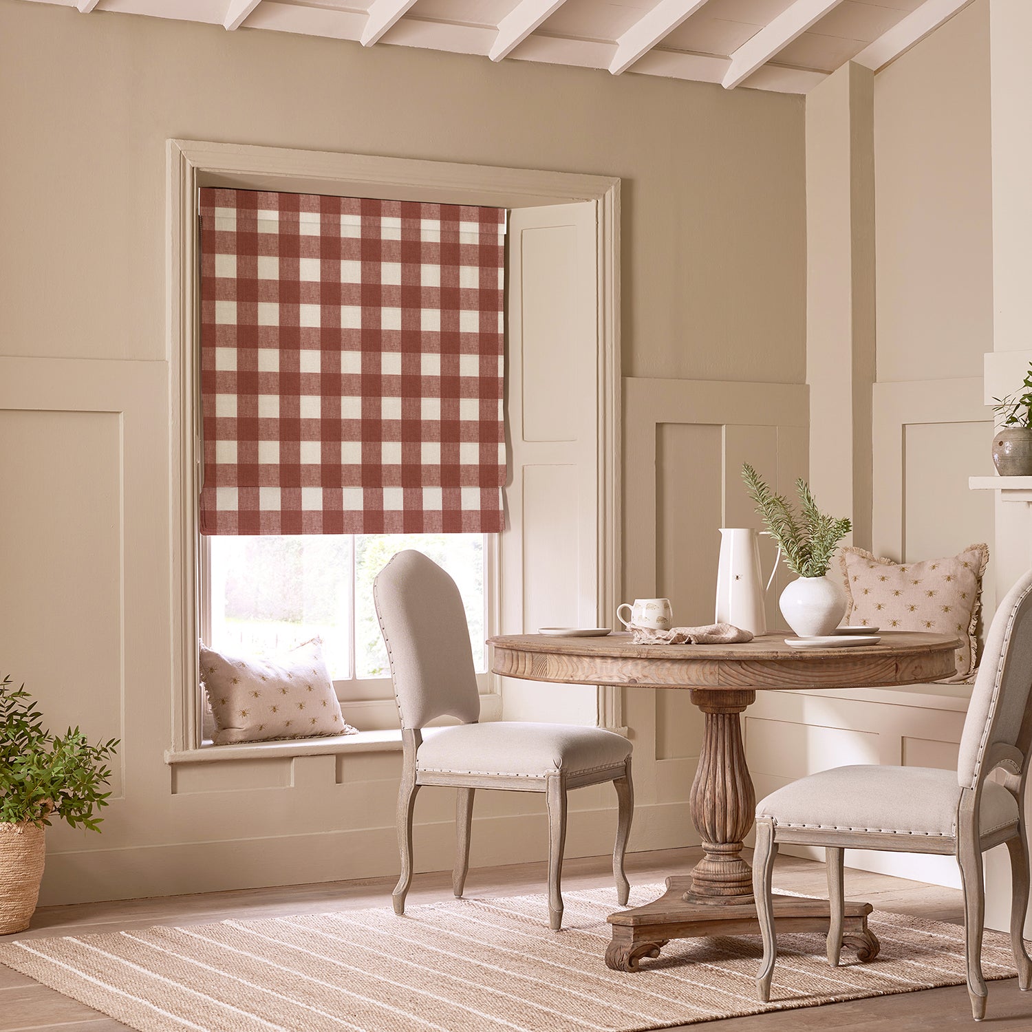 Rustic Red Gingham Made to Measure Roman Blind