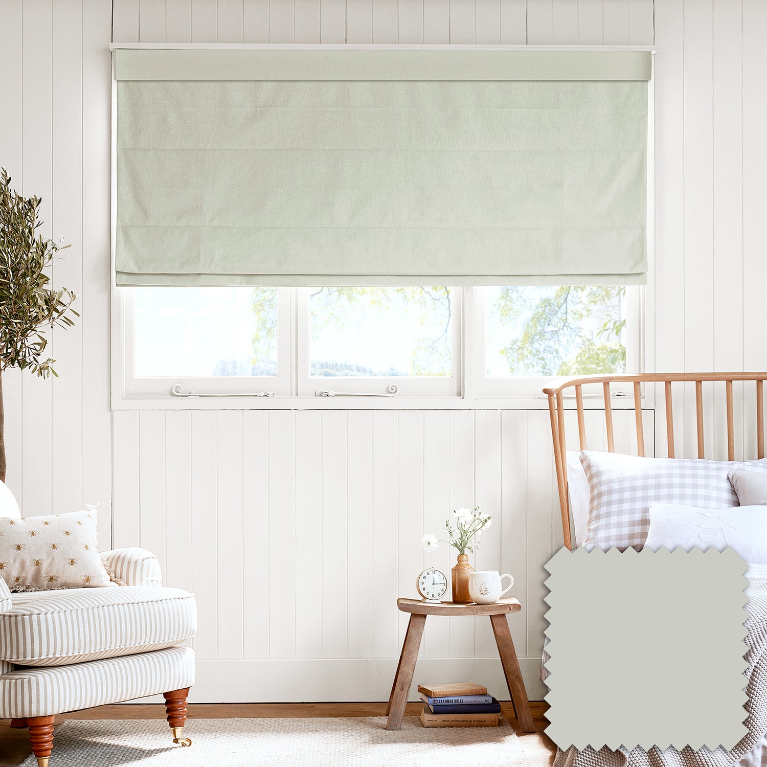 Hambleton Sage Made to Measure Roman Blind