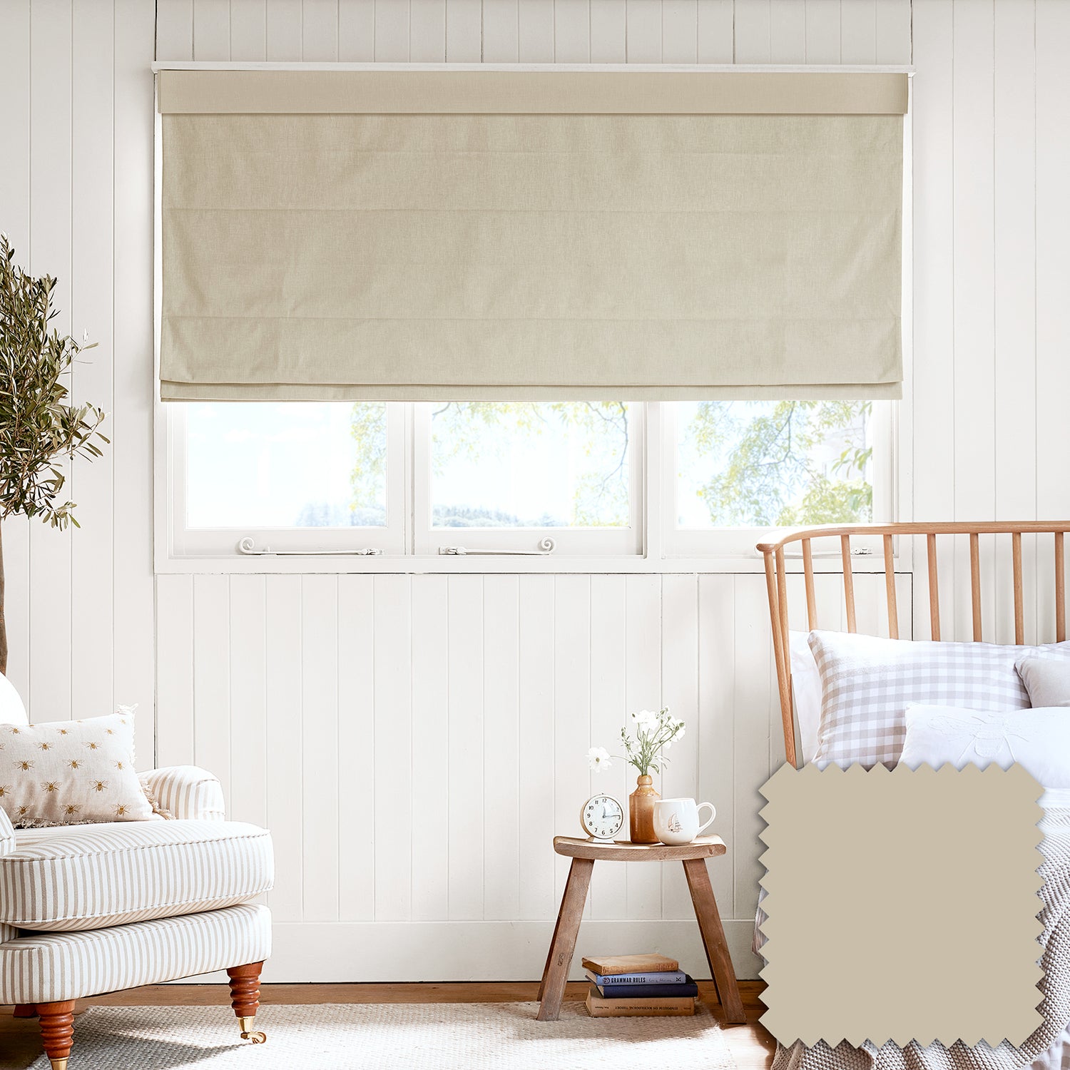 Oakham Taupe Made to Measure Roman Blind