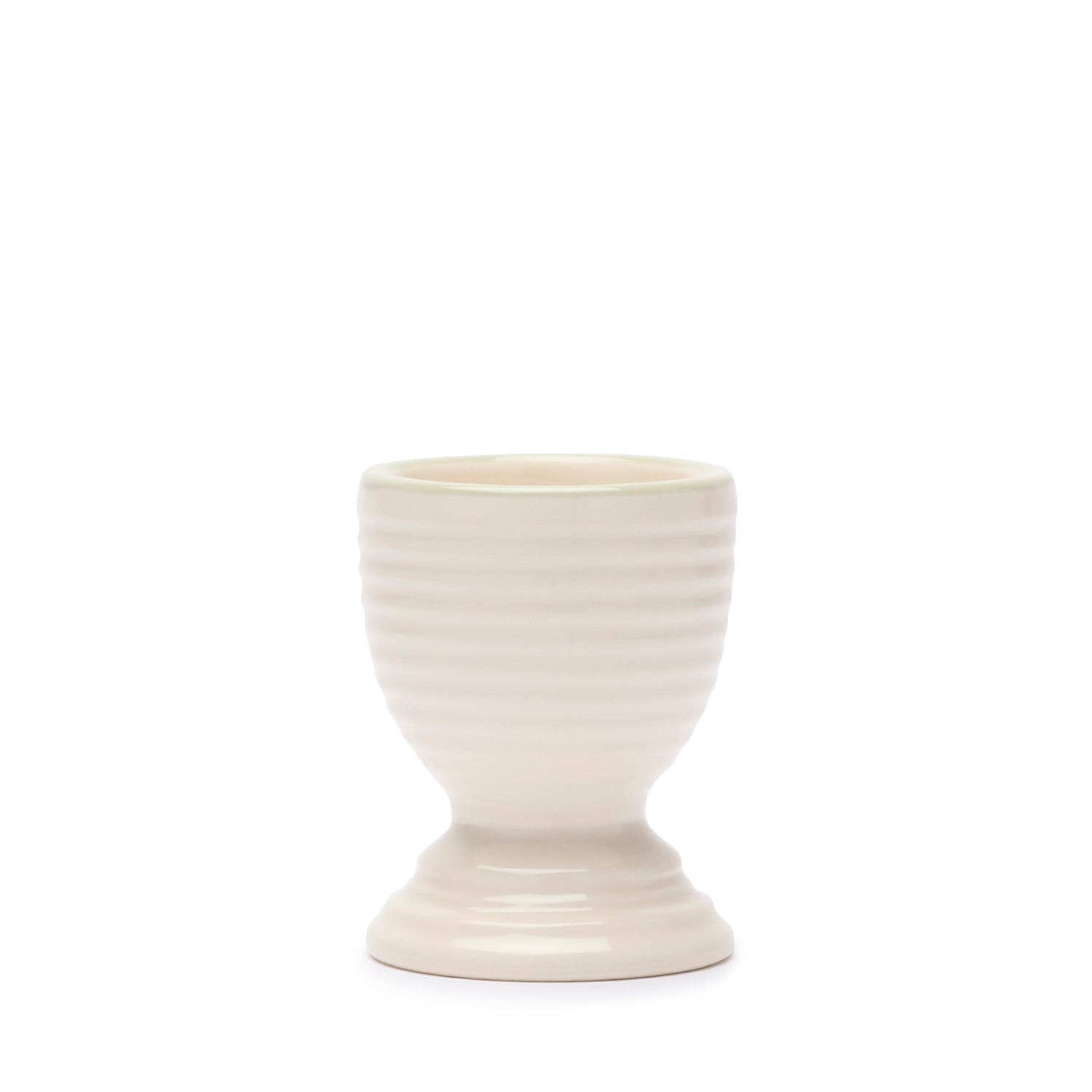 Set of 4 white stoneware egg cups by Sophie Allport front
