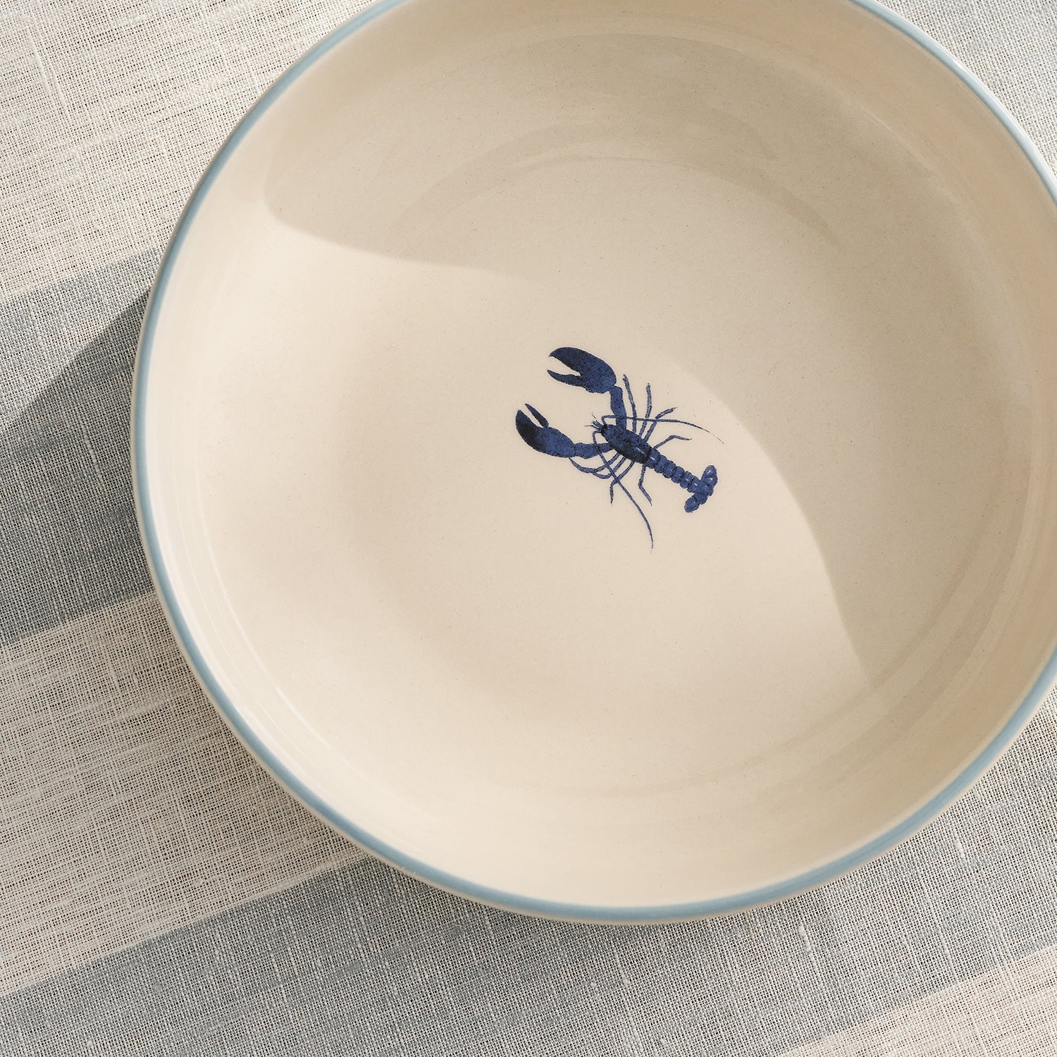 Pasta bowl with lobster print by Sophie Allport detail
