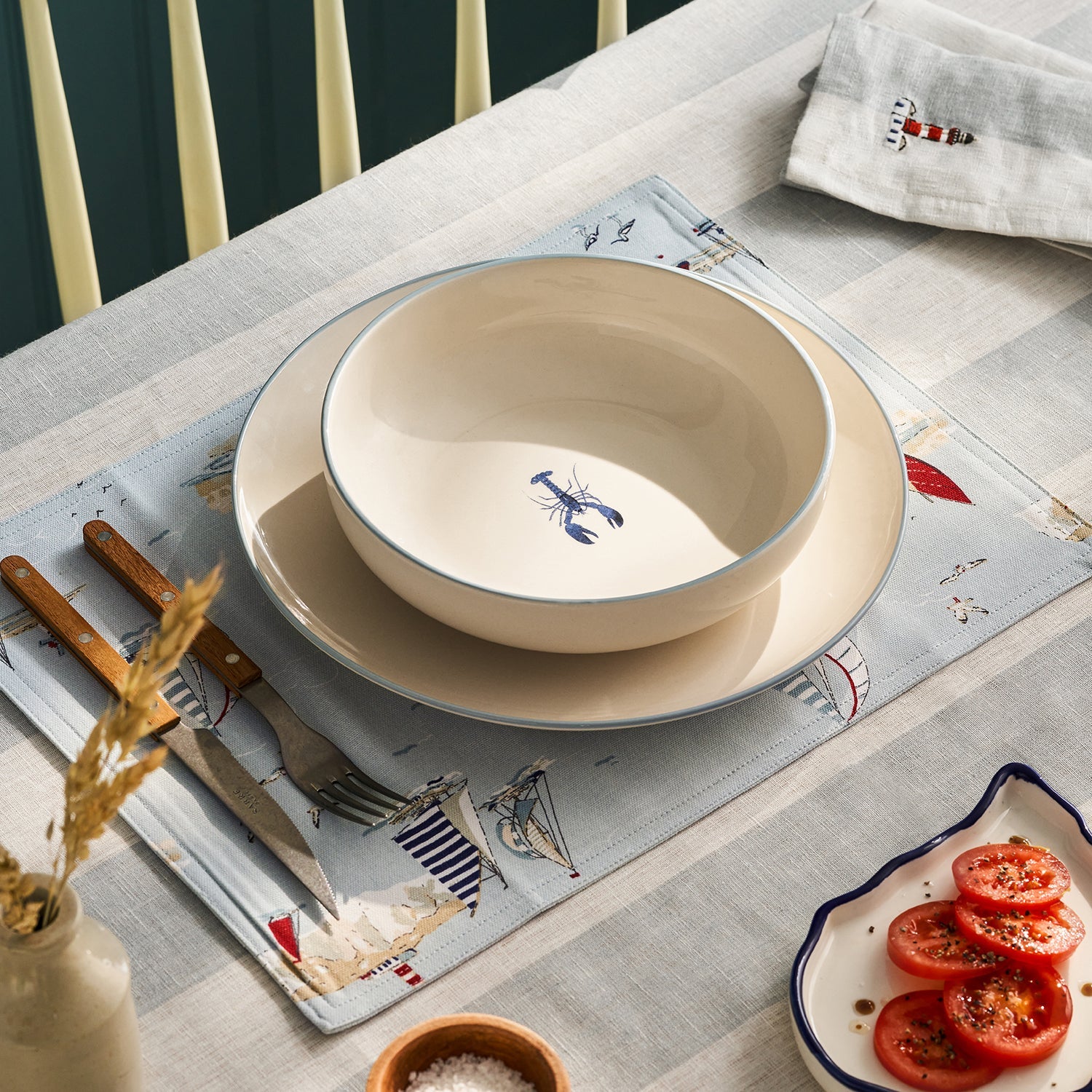Pasta bowl with lobster print by Sophie Allport